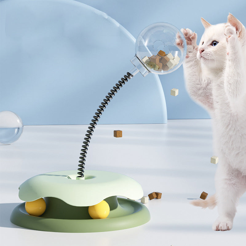 2 In 1 Turntable Cat Leakage Food Toys - My Pets R Us