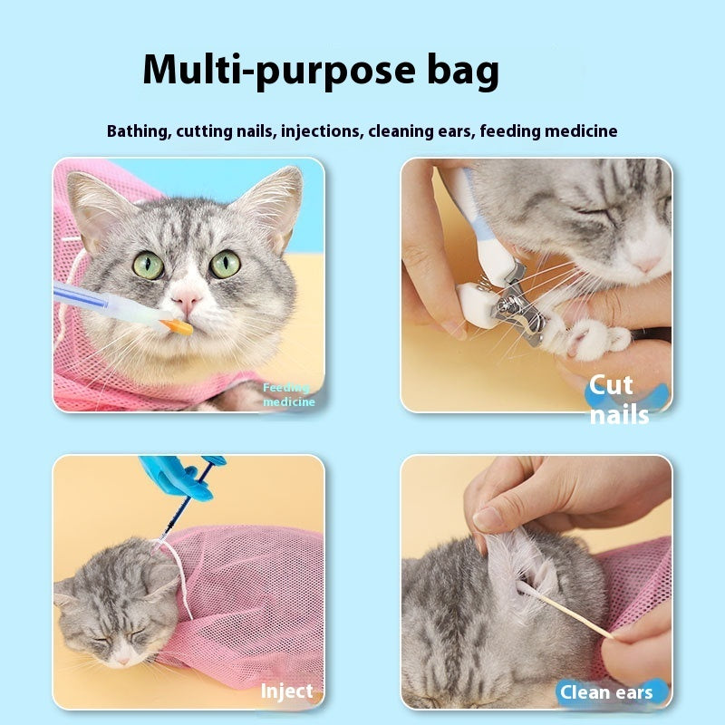 Anti-scratch Cat Grooming Bath Bag - My Pets R Us